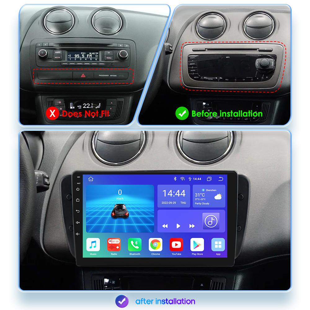 Autoradio GPS Android SEAT Ibiza (2008-2015) avec CarPlay & Android Auto sans fil