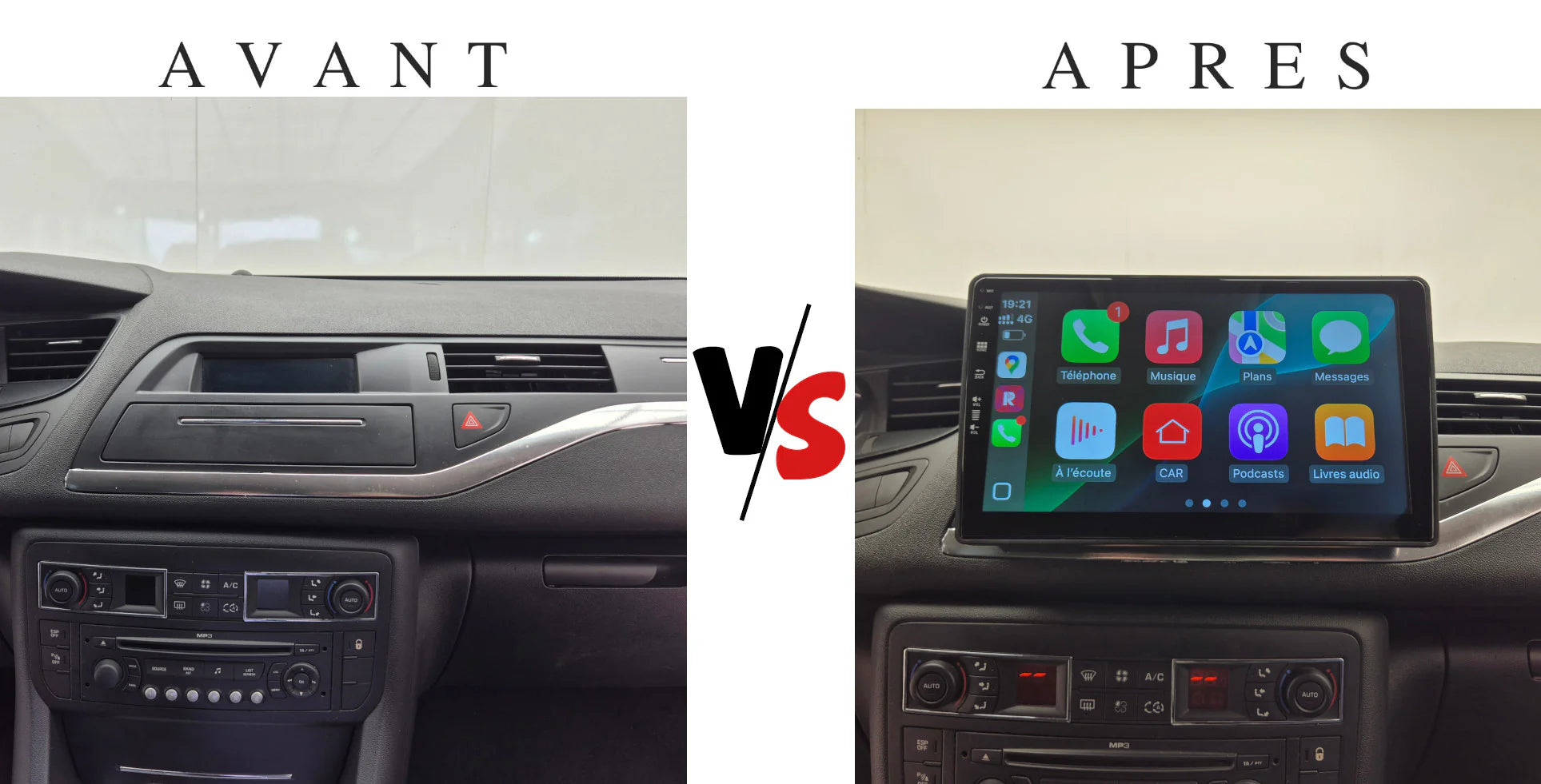 Autoradio GPS Citroën C5 II de 2008 à 2017 Version Android 13 avec Android Auto et Apple Carplay sans fil intégré