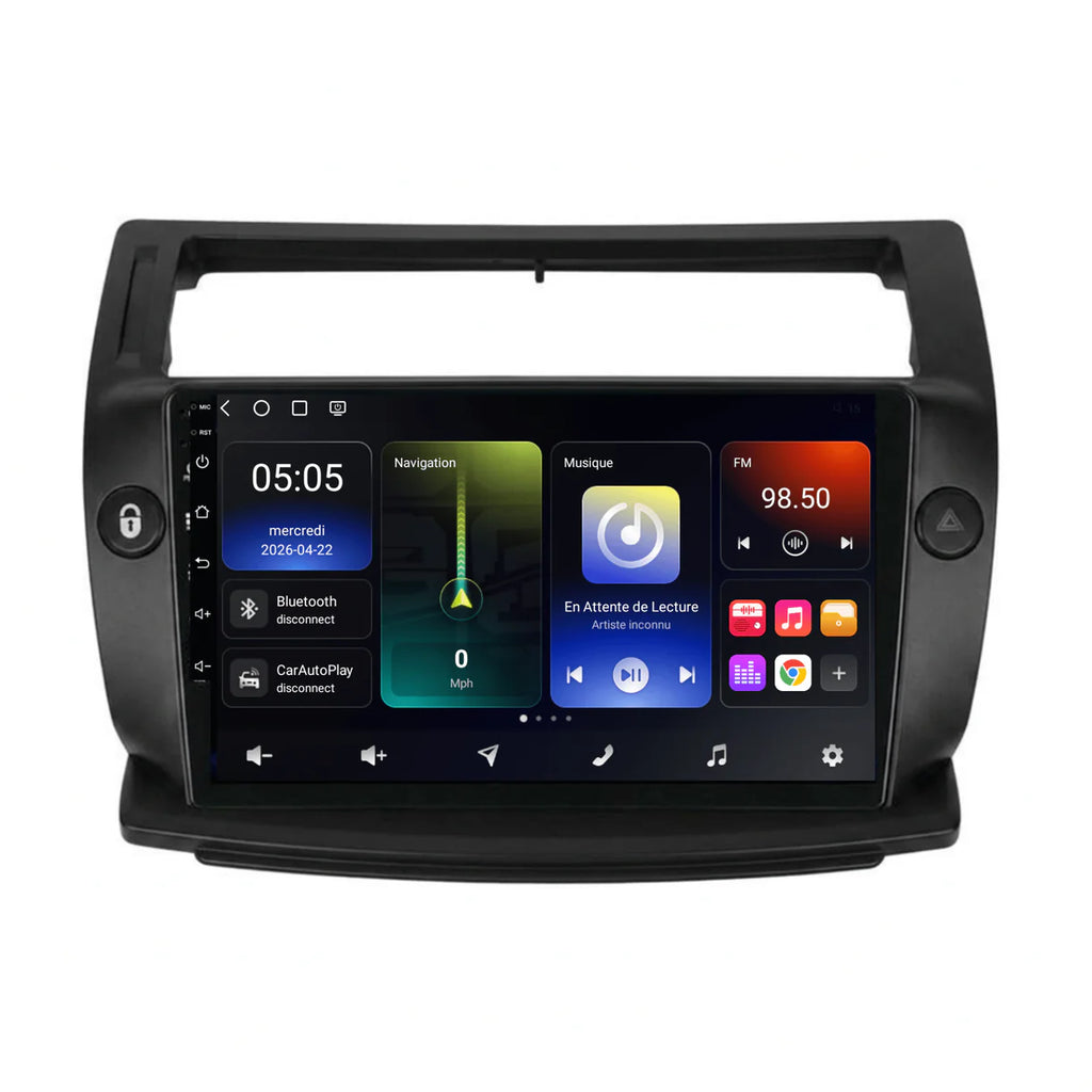 Autoradio GPS Android CITROEN C4 (2004-2010) avec CarPlay & Android Auto sans fil