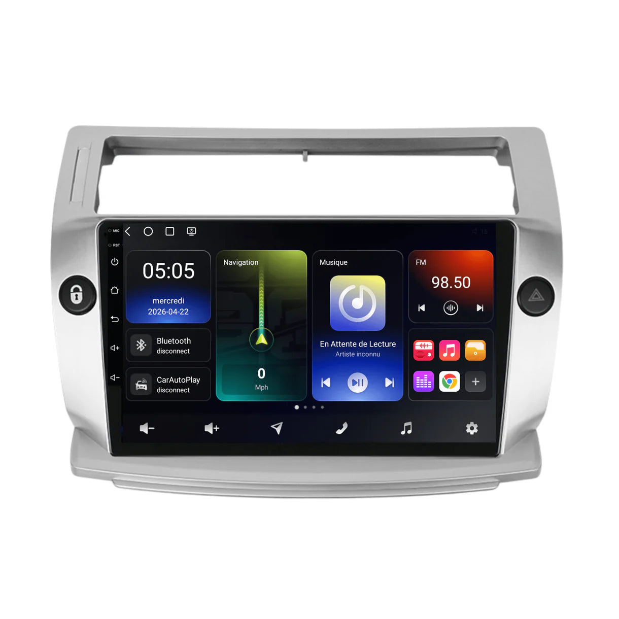 Autoradio GPS Android CITROEN C4 (2004-2010) avec CarPlay & Android Auto sans fil