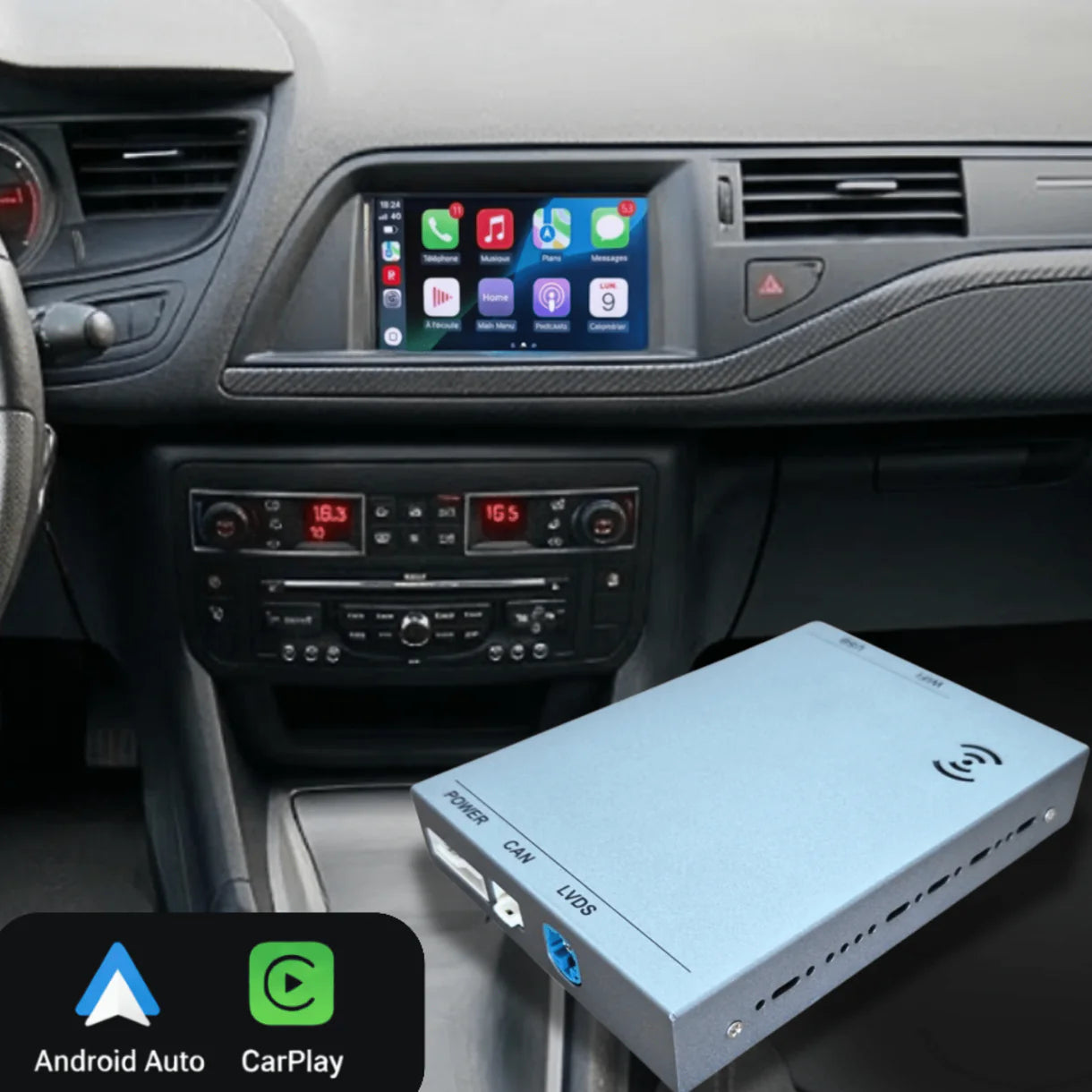 Apple Carplay et Android Auto pour Citroën C5 de 2014 à 2017 avec système SMEG/SMEG+