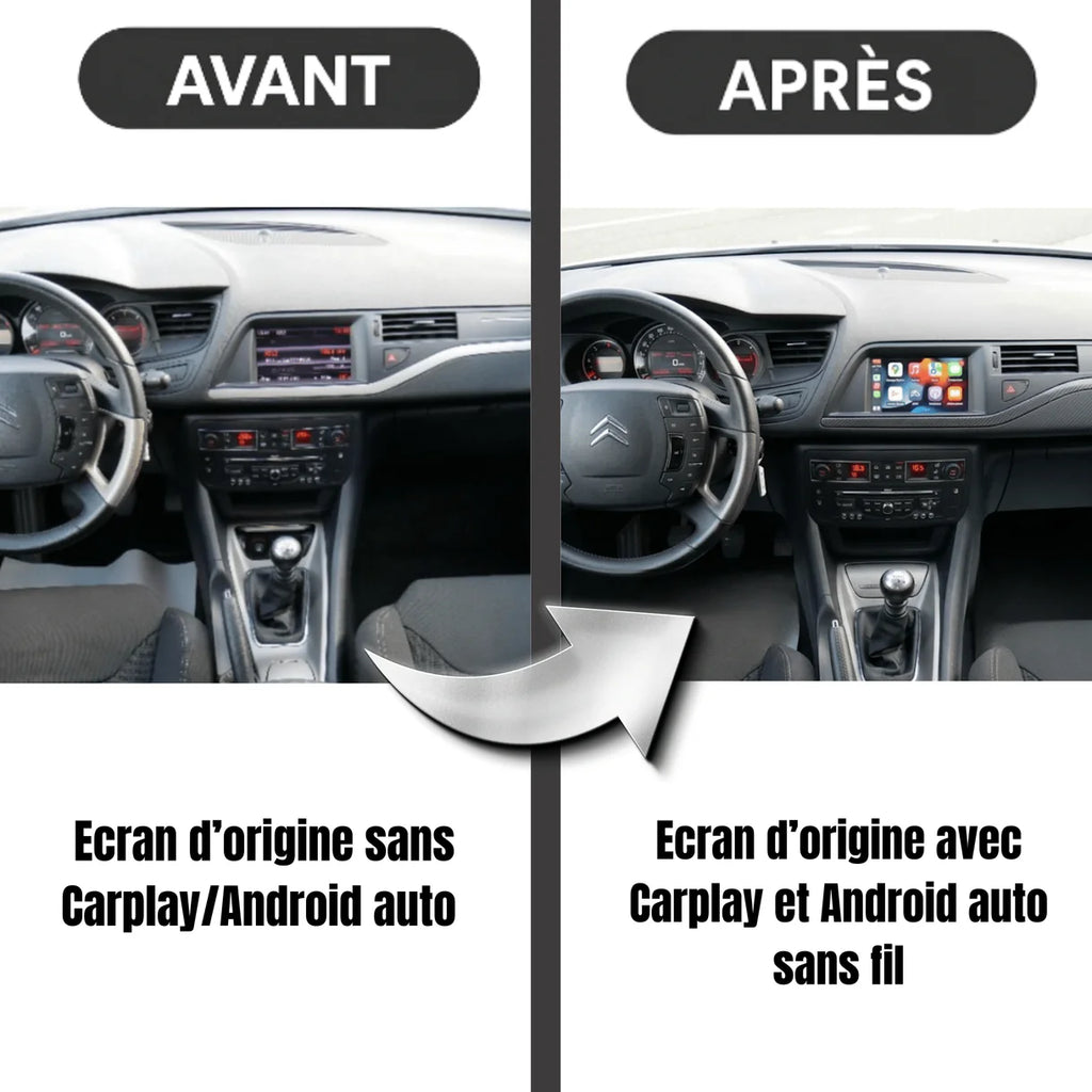 Apple Carplay et Android Auto pour Citroën C5 de 2014 à 2017 avec système SMEG/SMEG+
