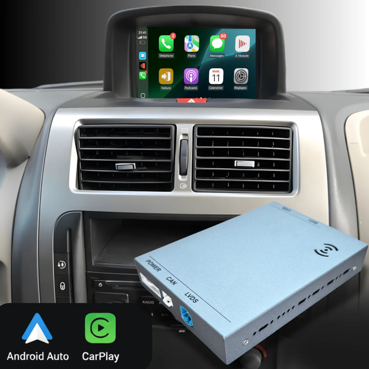Boîtier CarPlay & Android Auto sans fil pour Citroën Jumpy (2007–2016) – Compatible NG4, RNEG, RNEG2